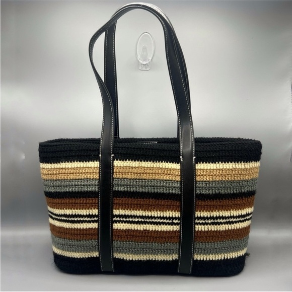 Zara limited edition stripped knit fringe shopper bag - Picture 4 of 7